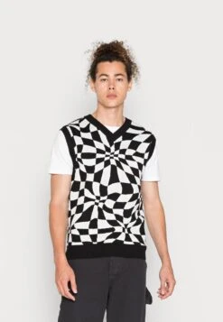 YOURTURN DISTORTED CHECK VEST UNISEX - Strickpullover - Black/white 13 YOURTURN DISTORTED CHECK VEST UNISEX - Strickpullover - Black/white -Mode Verkauf 4d3629648aaa4181ae015c59722586b8 1