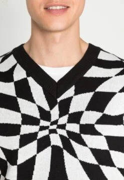 YOURTURN DISTORTED CHECK VEST UNISEX - Strickpullover - Black/white 12 YOURTURN DISTORTED CHECK VEST UNISEX - Strickpullover - Black/white -Mode Verkauf 7dcb994c98d14ce7a38fa74356cb62c7