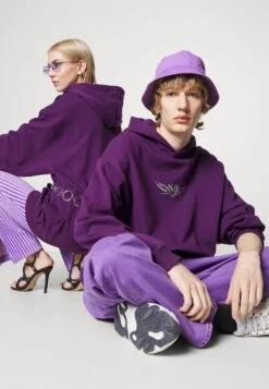 YOURTURN UNISEX - Kapuzenpullover - Dark Purple -Mode Verkauf 871eea0edbf3407daa2cf5da0a4c6d6f