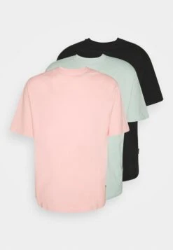 YOURTURN UNISEX 3 PACK - T-Shirt Basic - Black/pink/green