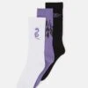YOURTURN 3 PACK - Socken - Black/purple /off-white