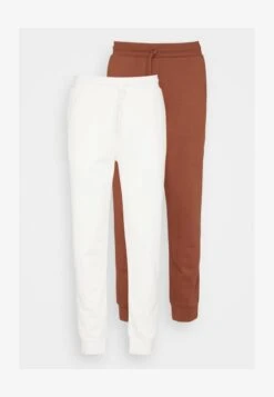 YOURTURN UNISEX 2 PACK - Jogginghose - Brown/off-white -Mode Verkauf b922204fcc614dd0bb096e0b6596a6e4