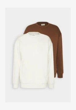YOURTURN UNISEX 2 PACK - Sweatshirt - Dark Brown/off-white -Mode Verkauf db8e5dd458f4415695ecd8f474fd5ba3
